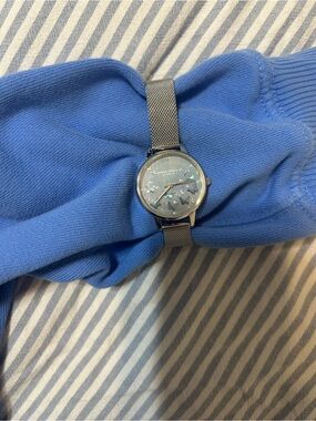 Olivia Burton Mesh Bracelet Watch with Iridescent Butterfly Dial - Blue Accents